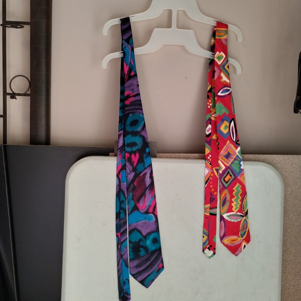 2pc Lot Retro 90s Ties